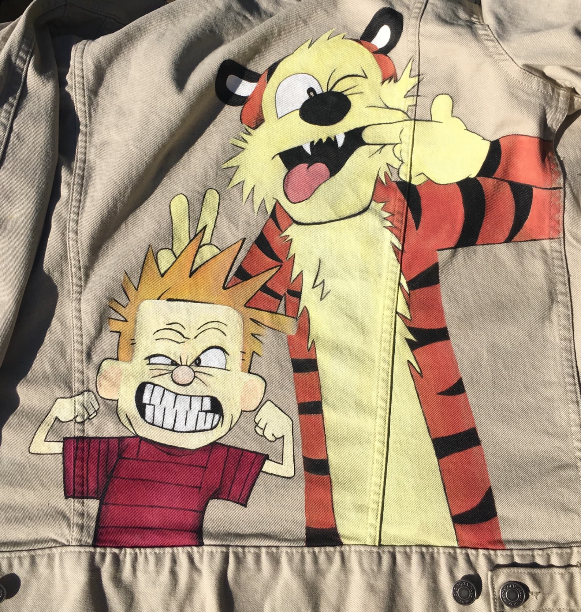 Calvin and Hobbes Custom Jacket and Painting